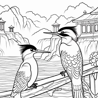Image For Post The Lonely Heron - Printable Coloring Page