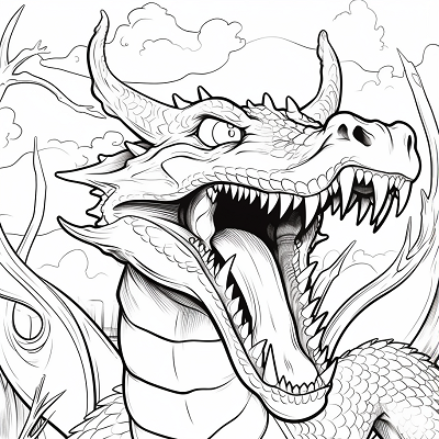 Image For Post | A bold, roaring dragon, showing intricate details of scales, wings, and sharp claws.printable coloring page, black and white, free download - [Dragon Coloring Page ](https://hero.page/coloring/dragon-coloring-page-printable-and-creative-designs)