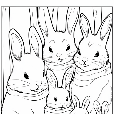 Image For Post | A heartwarming family of bunnies depicted; moderate line detail in the furry texture.printable coloring page, black and white, free download - [Bunny Coloring Pages ](https://hero.page/coloring/bunny-coloring-pages-printable-fun-for-kids-and-adults)