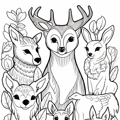 Image For Post Jungle Animals in Love - Printable Coloring Page