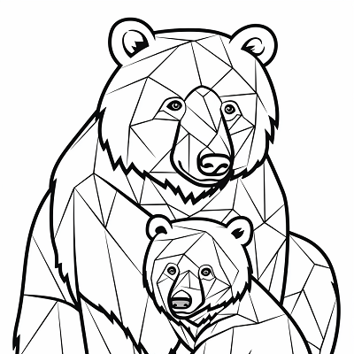 Image For Post Mother and Cub In the Bears' Den - Printable Coloring Page