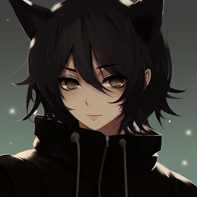Image For Post Black Anime Profile with Cat Ears - creative black pfp anime