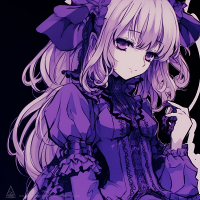Image For Post | Anime character in Gothic Lolita dress, detailed linework with dominant purple hues unique anime purple pfp concepts pfp for discord. - [Anime Purple PFP Collection](https://hero.page/pfp/anime-purple-pfp-collection)