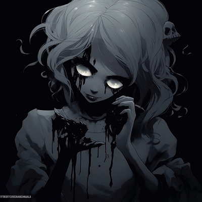 Image For Post Gothic Anime Maiden - scary anime pfp with aesthetic touch