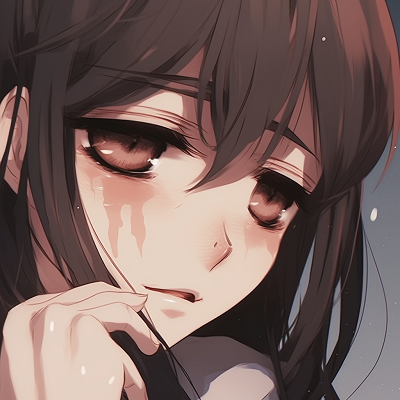 Image For Post | A character trying to hold back tears, focus on watery eyes, done in pastel tones. variety of sad anime pfp pfp for discord. - [anime pfp sad Series](https://hero.page/pfp/anime-pfp-sad-series)