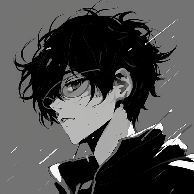 Image For Post | Monochrome Persona 5 character profile with striking contrast. anime black pfp aesthetics pfp for discord. - [Anime Black PFP](https://hero.page/pfp/anime-black-pfp)