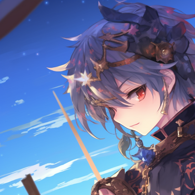 Image For Post | Two characters, celestial background and shiny details, looking towards the sky. trendy genshin matching pfp themes pfp for discord. - [genshin matching pfp, aesthetic matching pfp ideas](https://hero.page/pfp/genshin-matching-pfp-aesthetic-matching-pfp-ideas)
