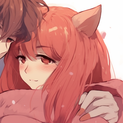 Image For Post | Two characters in fluffy outfits, sharing a cozy moment, bright colors with a muted background. cuddly matching pfp for bf and gf pfp for discord. - [matching pfp for bf and gf, aesthetic matching pfp ideas](https://hero.page/pfp/matching-pfp-for-bf-and-gf-aesthetic-matching-pfp-ideas)