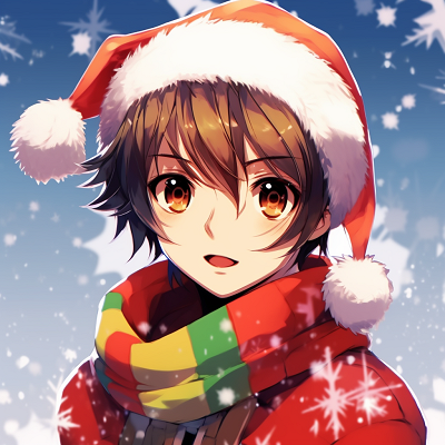 Image For Post | Anime boy in a festive Christmas outfit, detailed costume and vibrant colors anime boy christmas pfp - [christmas pfp anime](https://hero.page/pfp/christmas-pfp-anime)