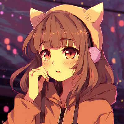 Image For Post | Anime girl sporting cat ears, playful design, and warm colors. anime girl pfp aesthetics anime pfp - [Cute Anime Girl pfp Central](https://hero.page/pfp/cute-anime-girl-pfp-central)
