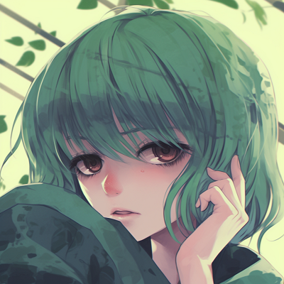 Image For Post | An ethereal anime girl with green hair, characterized by its mystical aura and use of light effects. verdant green anime pfp girl - [Green Anime PFP Universe](https://hero.page/pfp/green-anime-pfp-universe)