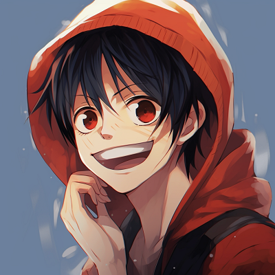 Image For Post | A cheerful Luffy grinning wide, detailed facial expression and colorful palette. humorous male anime pfp - [Male Anime PFP Hub](https://hero.page/pfp/male-anime-pfp-hub)