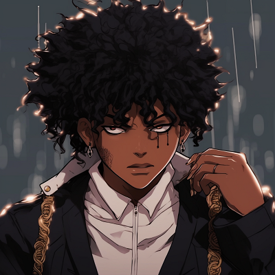 Image For Post | Noble stance of a black anime character, depicting confidence and power, with high contrast and strong outlines. alluring black anime boy characters pfp - [Amazing Black Anime Characters pfp](https://hero.page/pfp/amazing-black-anime-characters-pfp)