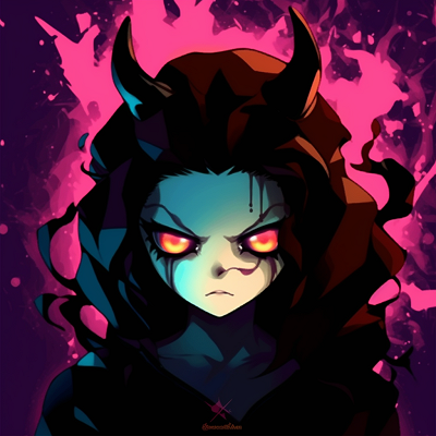 Image For Post | Nezuko Kamado in her demon form, saturated colors and intense eyes. stylish animated pfp - [cool animated pfp](https://hero.page/pfp/cool-animated-pfp)