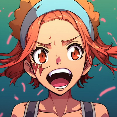 Image For Post | Close-up of Nami from One Piece giggling, fine details and bold colors. girls with hilarious anime pfps - [Funny Anime PFP Gallery](https://hero.page/pfp/funny-anime-pfp-gallery)