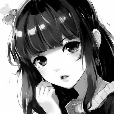 Image For Post | An anime girl against a stark background, the stark black and white contrast highlights her expressive eyes and fine details. black and white anime girl profile picture - [Anime Profile Picture Black and White](https://hero.page/pfp/anime-profile-picture-black-and-white)