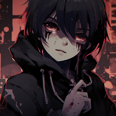 Image For Post | Image depicting a moody emo anime boy, bold outlines with dark tones. cute emo pfp anime gallery - [Emo Pfp Anime Gallery](https://hero.page/pfp/emo-pfp-anime-gallery)