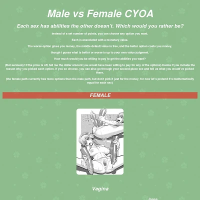 Image For Post Male vs Female CYOA