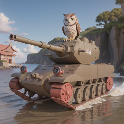 Image For Post Anime, owl, tank, ocean, temple, cowboys, HD, 4K, AI Generated Art