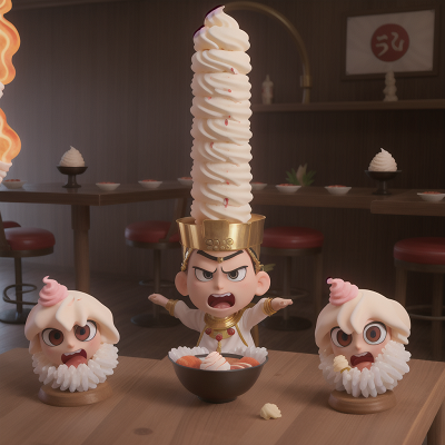 Image For Post Anime, pharaoh, ghostly apparition, sushi, ice cream parlor, anger, HD, 4K, AI Generated Art