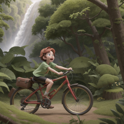 Image For Post Anime, enchanted forest, bicycle, crying, treasure, tornado, HD, 4K, AI Generated Art