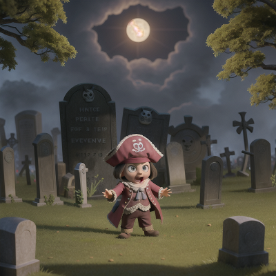 Image For Post Anime, haunted graveyard, pirate, owl, city, hail, HD, 4K, AI Generated Art