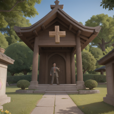 Image For Post Anime, cathedral, garden, temple, zookeeper, treasure chest, HD, 4K, AI Generated Art