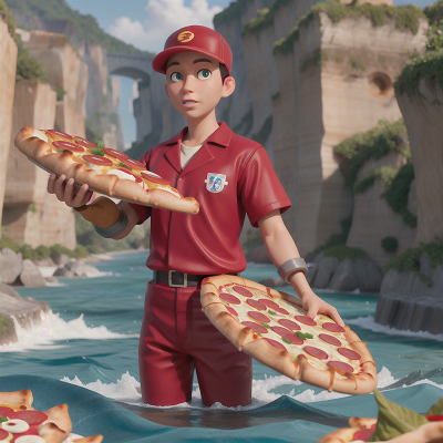 Image For Post Anime, river, zookeeper, pizza, ocean, cyborg, HD, 4K, AI Generated Art
