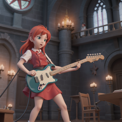 Image For Post Anime, electric guitar, cathedral, chef, kraken, forest, HD, 4K, AI Generated Art