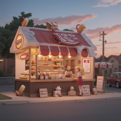 Image For Post Anime, demon, anger, pharaoh, ice cream parlor, hot dog stand, HD, 4K, AI Generated Art