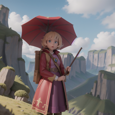 Image For Post Anime, umbrella, shield, mountains, queen, scientist, HD, 4K, AI Generated Art