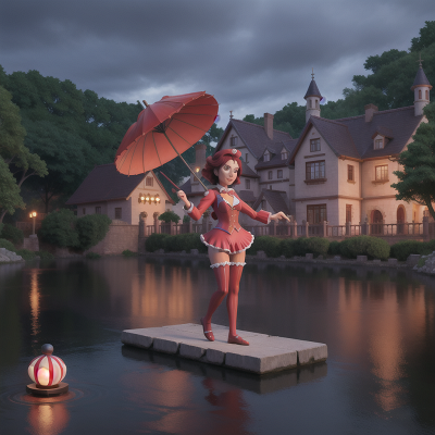 Image For Post Anime, circus, umbrella, river, haunted mansion, ninja, HD, 4K, AI Generated Art