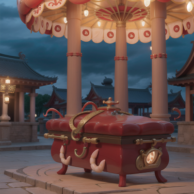 Image For Post Anime, carnival, temple, seafood restaurant, vampire's coffin, fountain, HD, 4K, AI Generated Art