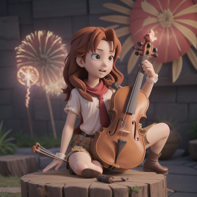 Image For Post Anime, violin, treasure, map, fireworks, griffin, HD, 4K, AI Generated Art