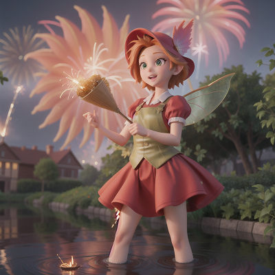Image For Post Anime, fairy dust, flood, farmer, phoenix, fireworks, HD, 4K, AI Generated Art
