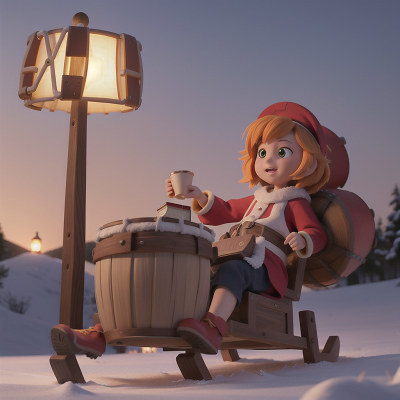 Image For Post Anime, sunrise, drum, book, sled, lamp, HD, 4K, AI Generated Art