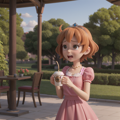 Image For Post Anime, crying, princess, park, coffee shop, confusion, HD, 4K, AI Generated Art