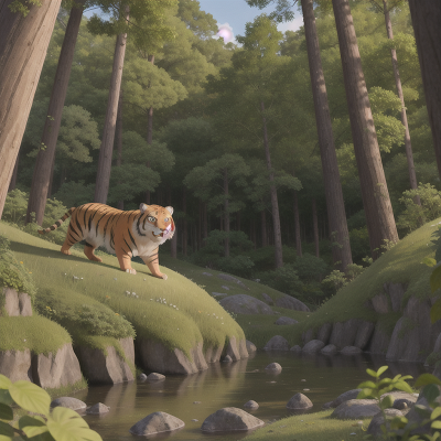 Image For Post Anime, joy, sabertooth tiger, enchanted forest, yeti, helicopter, HD, 4K, AI Generated Art