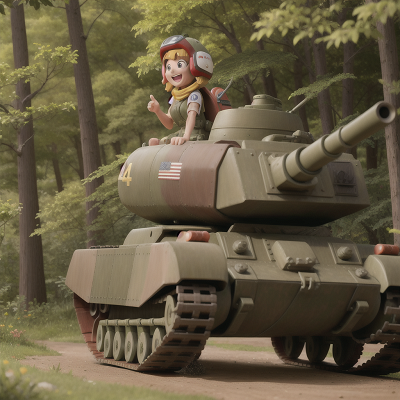 Image For Post Anime, hovercraft, forest, tank, laughter, sphinx, HD, 4K, AI Generated Art