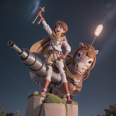 Image For Post Anime, knight, celebrating, failure, telescope, zebra, HD, 4K, AI Generated Art