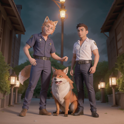 Image For Post Anime, werewolf, zookeeper, key, police officer, fox, HD, 4K, AI Generated Art