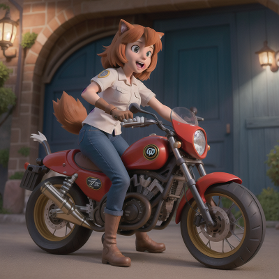 Image For Post Anime, zookeeper, robotic pet, werewolf, dog, motorcycle, HD, 4K, AI Generated Art