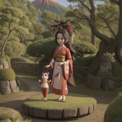 Image For Post Anime, geisha, knight, forest, volcano, school, HD, 4K, AI Generated Art
