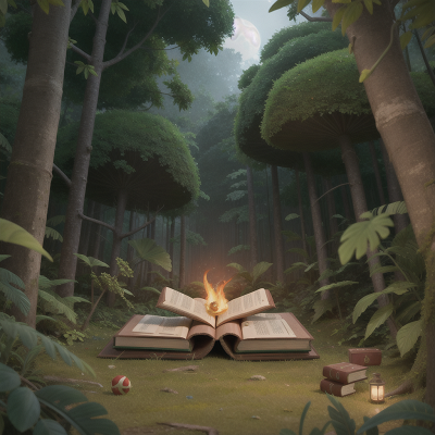 Image For Post Anime, space, jungle, forest, hail, book, HD, 4K, AI Generated Art