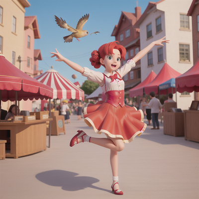 Image For Post Anime, piano, dancing, circus, market, bird, HD, 4K, AI Generated Art