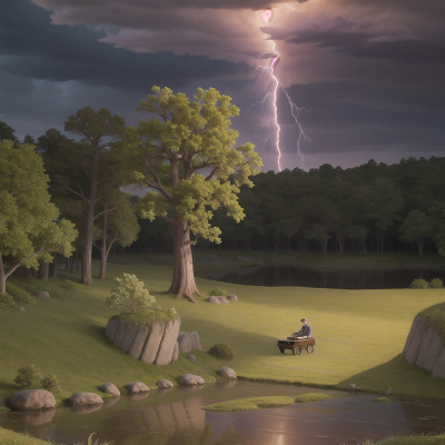 Image For Post Anime, thunder, piano, cowboys, swamp, surprise, HD, 4K, AI Generated Art