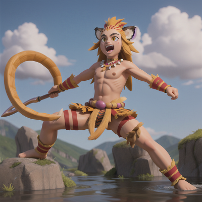 Image For Post Anime, tribal warriors, circus, magic wand, sabertooth tiger, flood, HD, 4K, AI Generated Art