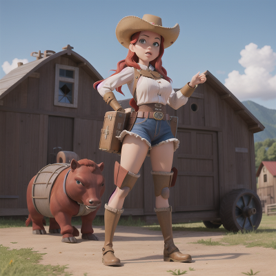Image For Post Anime, farm, wild west town, queen, cyborg, accordion, HD, 4K, AI Generated Art