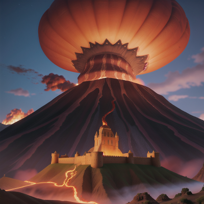 Image For Post Anime, hail, phoenix, volcano, medieval castle, flying carpet, HD, 4K, AI Generated Art