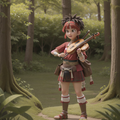 Image For Post Anime, romance, tribal warriors, bagpipes, forest, violin, HD, 4K, AI Generated Art